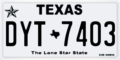 TX license plate DYT7403