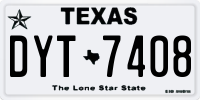 TX license plate DYT7408