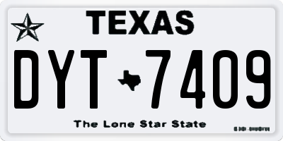 TX license plate DYT7409