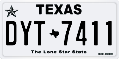 TX license plate DYT7411
