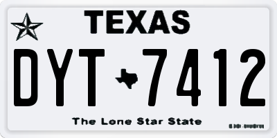 TX license plate DYT7412