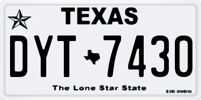 TX license plate DYT7430