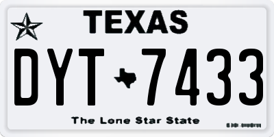 TX license plate DYT7433