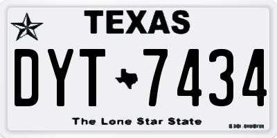 TX license plate DYT7434