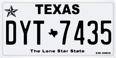 TX license plate DYT7435