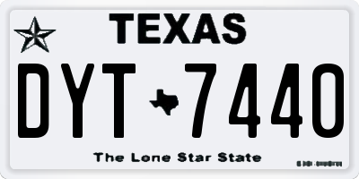 TX license plate DYT7440