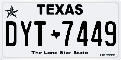 TX license plate DYT7449
