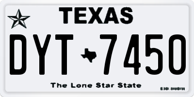 TX license plate DYT7450