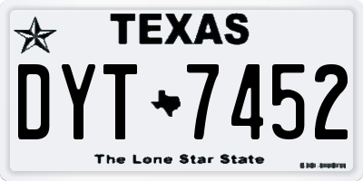 TX license plate DYT7452