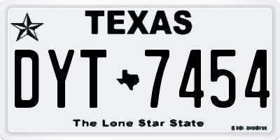 TX license plate DYT7454