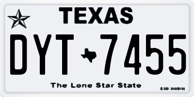 TX license plate DYT7455