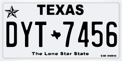 TX license plate DYT7456