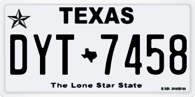 TX license plate DYT7458