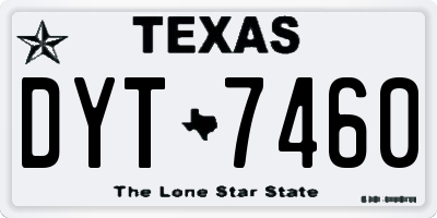 TX license plate DYT7460