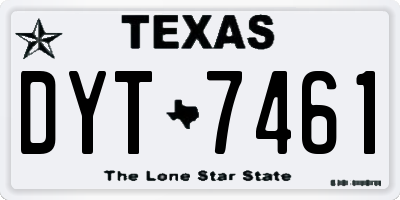 TX license plate DYT7461