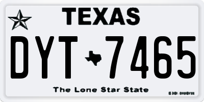 TX license plate DYT7465