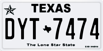 TX license plate DYT7474