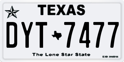 TX license plate DYT7477