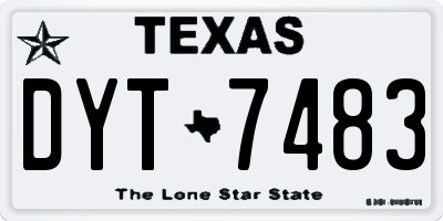 TX license plate DYT7483