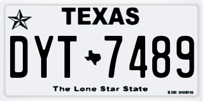 TX license plate DYT7489