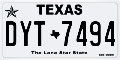 TX license plate DYT7494