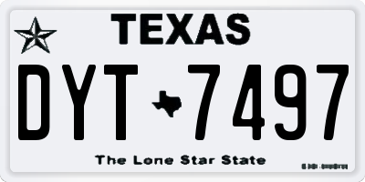 TX license plate DYT7497