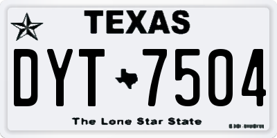 TX license plate DYT7504
