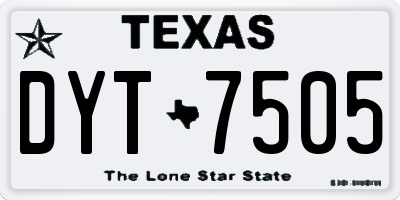 TX license plate DYT7505