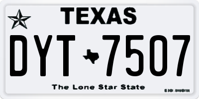 TX license plate DYT7507