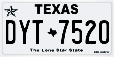 TX license plate DYT7520
