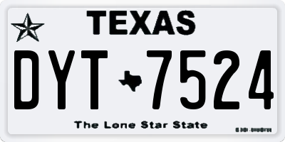 TX license plate DYT7524
