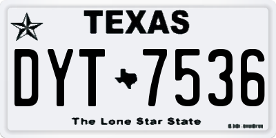 TX license plate DYT7536
