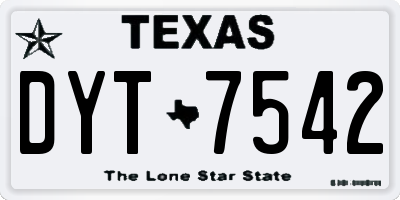 TX license plate DYT7542