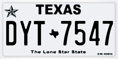 TX license plate DYT7547