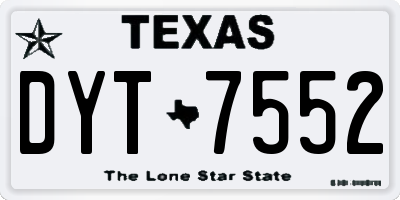TX license plate DYT7552