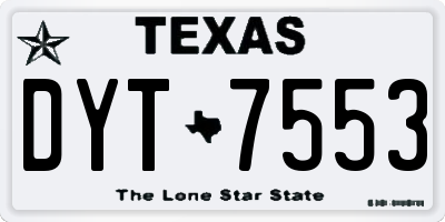 TX license plate DYT7553