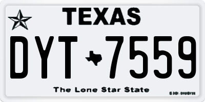 TX license plate DYT7559