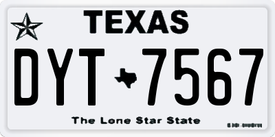 TX license plate DYT7567