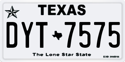 TX license plate DYT7575