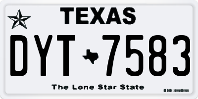 TX license plate DYT7583