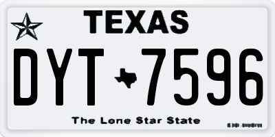 TX license plate DYT7596