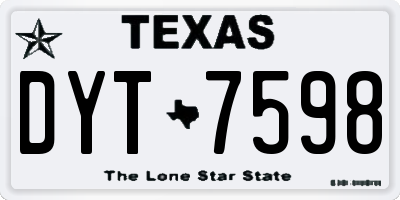 TX license plate DYT7598