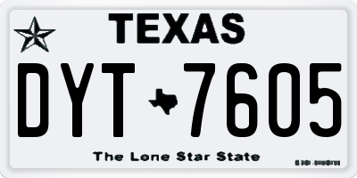 TX license plate DYT7605