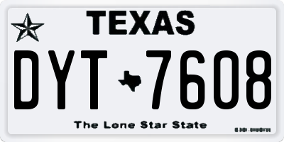 TX license plate DYT7608