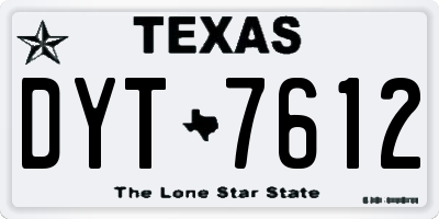 TX license plate DYT7612