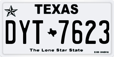 TX license plate DYT7623
