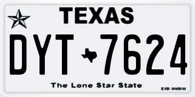 TX license plate DYT7624