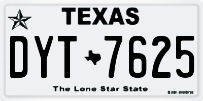 TX license plate DYT7625