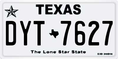 TX license plate DYT7627