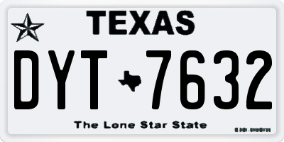 TX license plate DYT7632